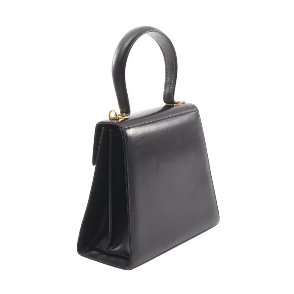 Salvatore Ferragamo black leather handbag Gancini Black